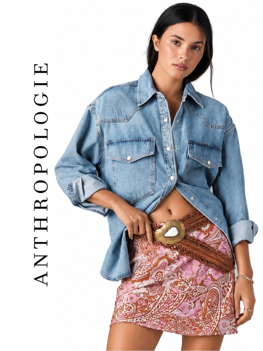 Anthropologie Tilda Mini Slip Skirt
